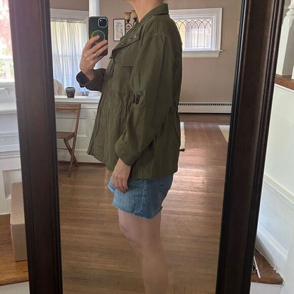 Gap Army Green Utility Jacket Size Petite Medium - Picture 5 of 11